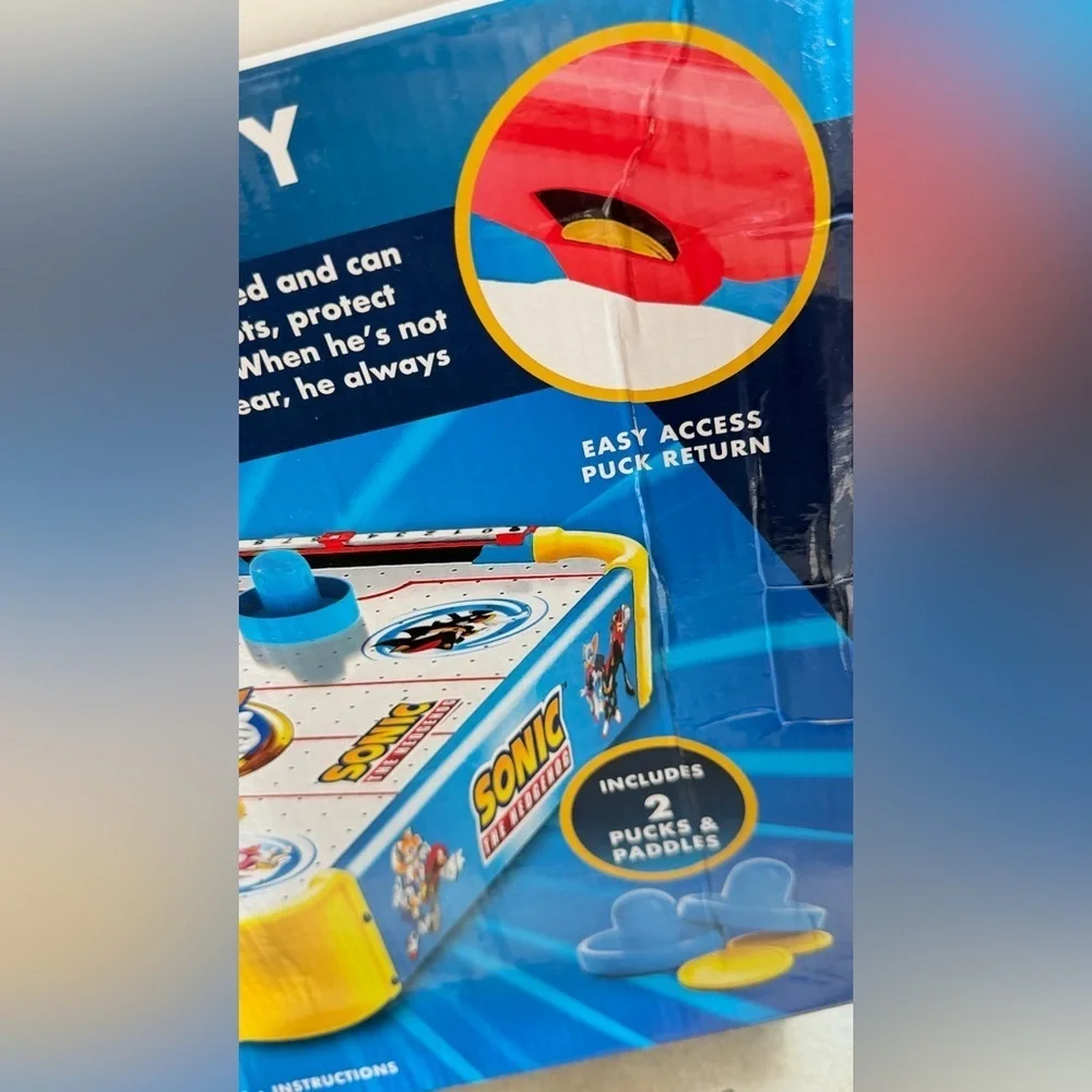 Sonic The Hedgehog TableTop Air Hockey - New - Air Powered BF Or Kid Gift! Rare!